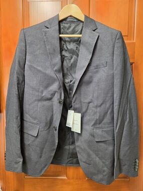 NWT H&M Men's Blazer Jacket Regular Fit Suit Separate - Classic Gray, Size 36R
